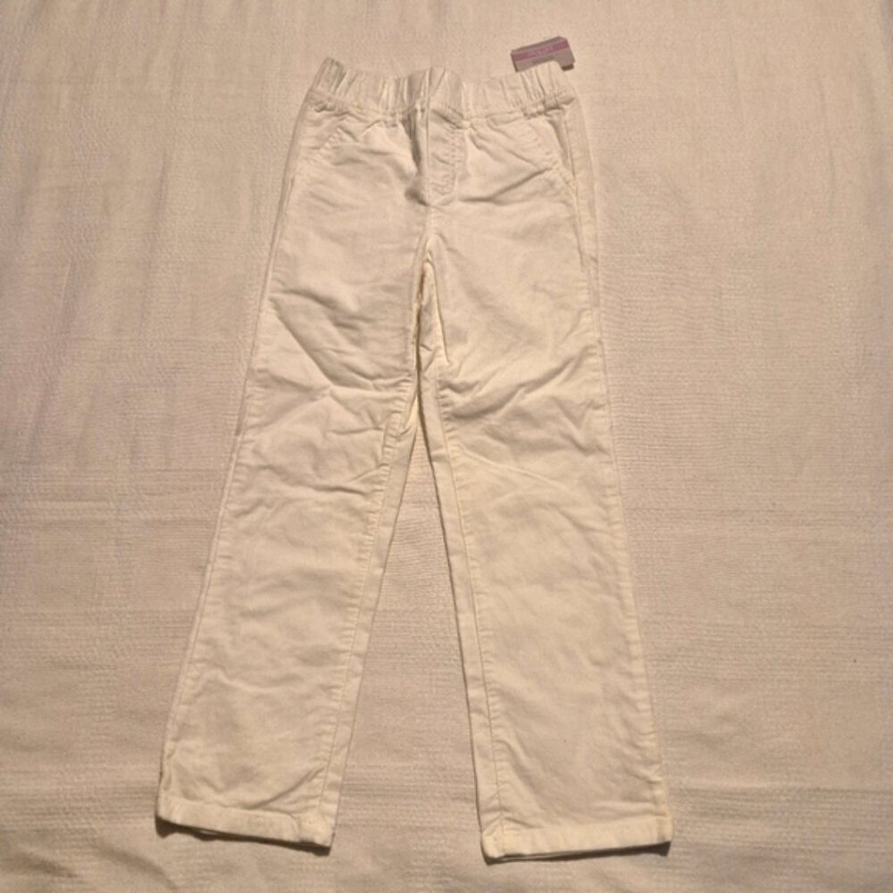 Carter's girls size 6 white pull on stretchy corduroy pants, NWT